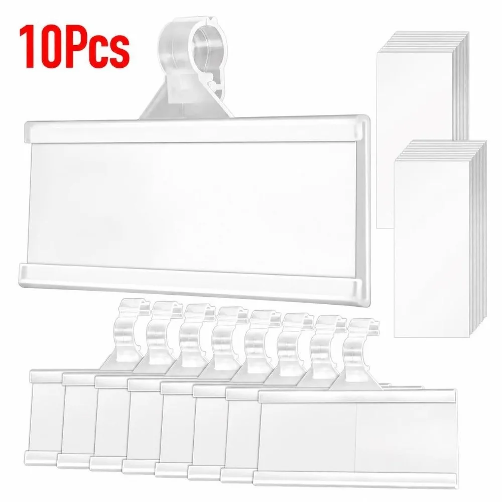10Pcs High Quality Plastic Price Tag Holder Snapon Lockon Hanging Sign Card Holder Translucent Label Holder Retail Store Display