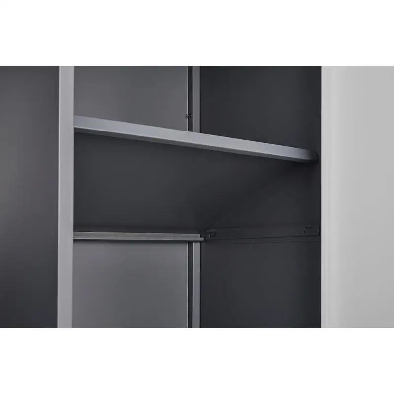 خزانة ملابس معدنية ذات سعة كبيرة مع قضيب تعليق ومقصورات، وخزانة فولاذية قابلة للقفل، ومقاومة للماء والحرائق، مثالية لـ