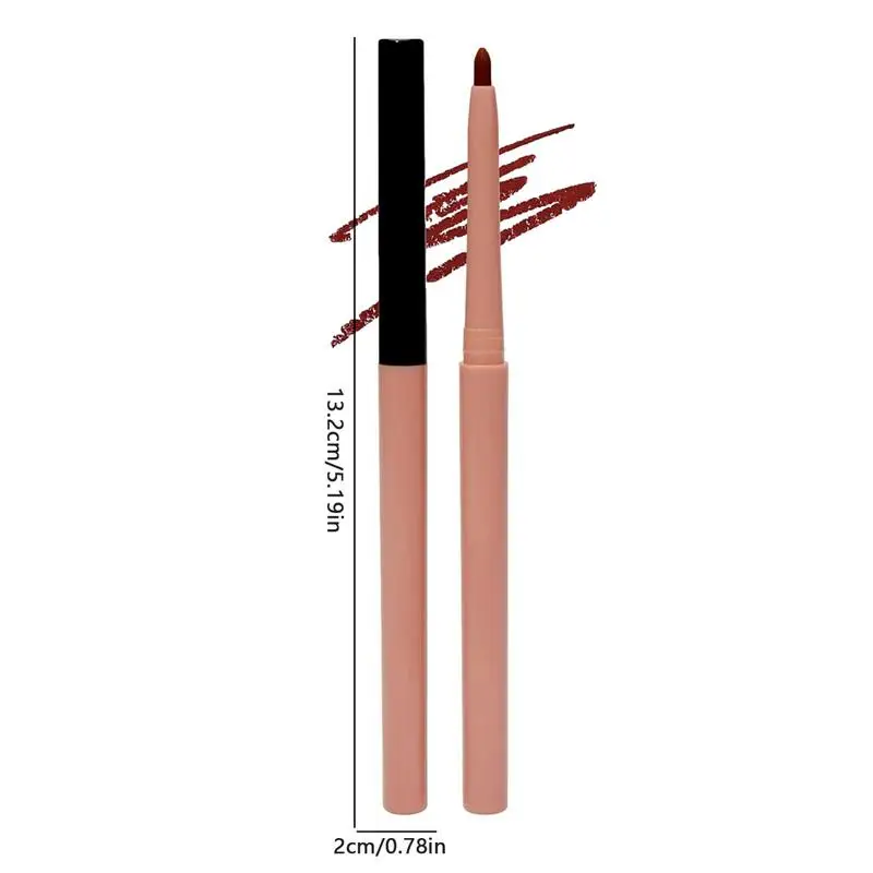 防水性と耐久性のあるアイライナー付きリップペンシル,クリーミーなカラー,毎日着用,耐久性,シャープなし,天然リップライナー