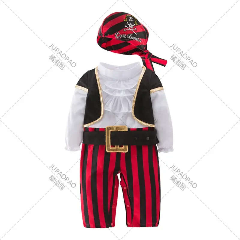 Pirate Captain Costume For Baby Boy Toddler Halloween Christmas Birthday Party Cosplay Fancy Dress Anime Clothes Cosplay