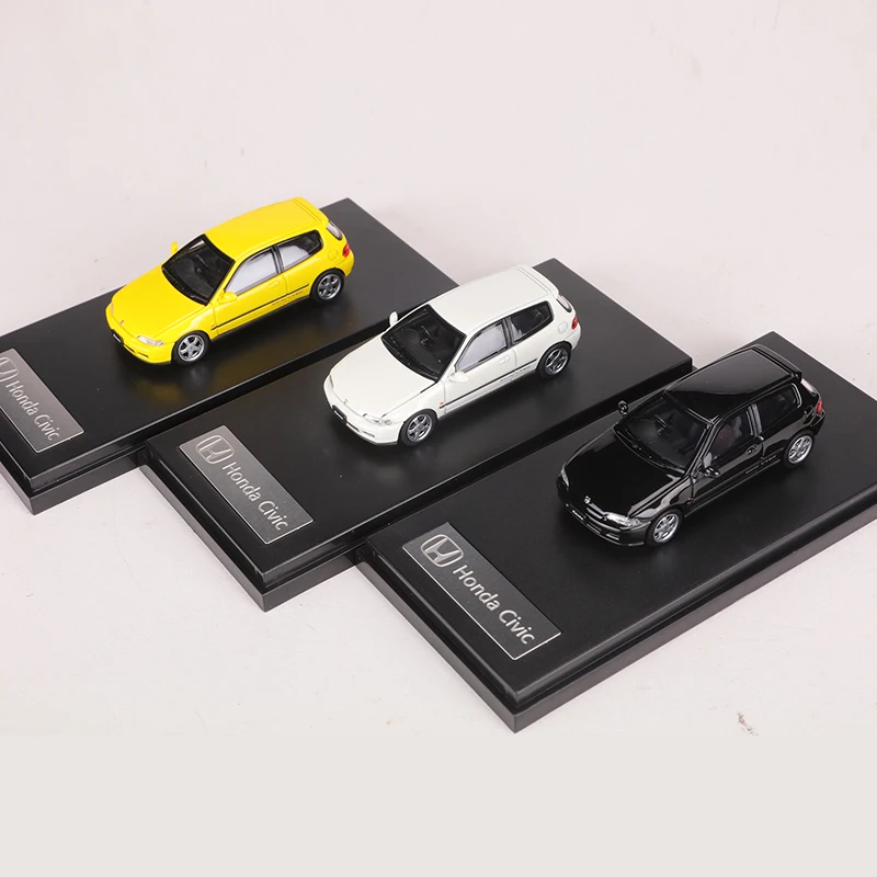 LCD 1:64 Civic Black/White/Yellow Alloy Model Car