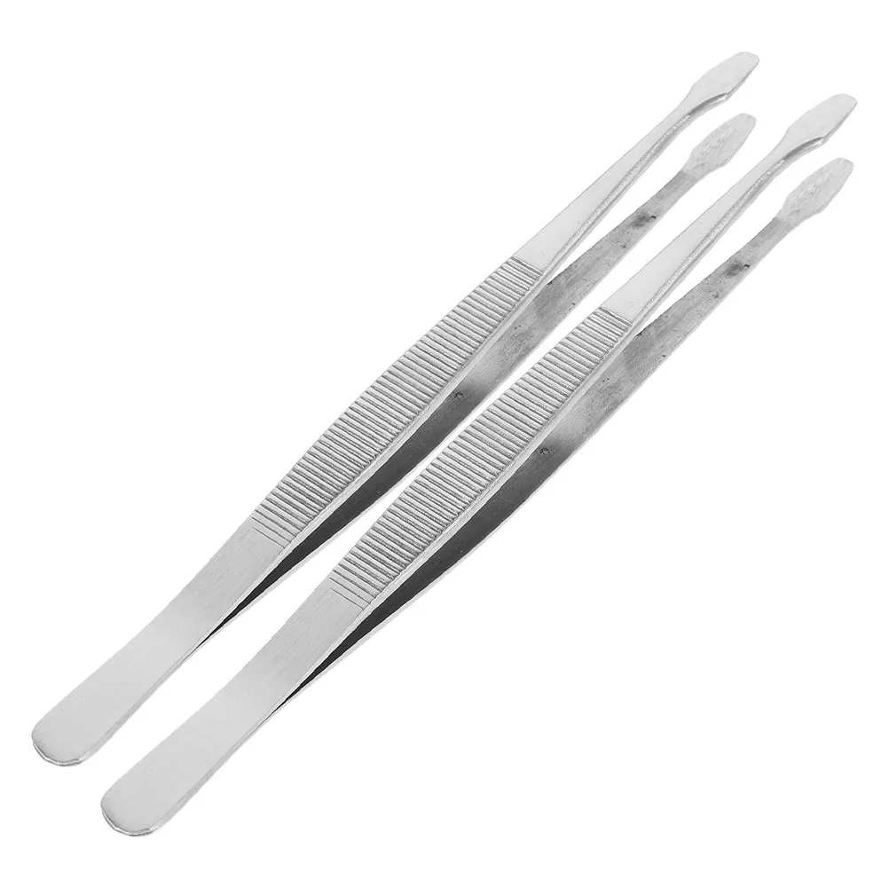 2Pcs Precision Stamp Tweezers Stainless Steel Philately Collecting Tools Anti Static Flat Tip for Delicate Stamp Handling and