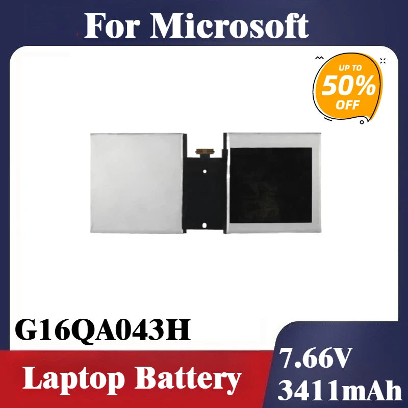 

New Replacement Laptop Battery 7.66V 3411mAh G16QA043H for Microsoft Surface Go 4415Y 1824 Tablet PC Series 2ICP4/76/76