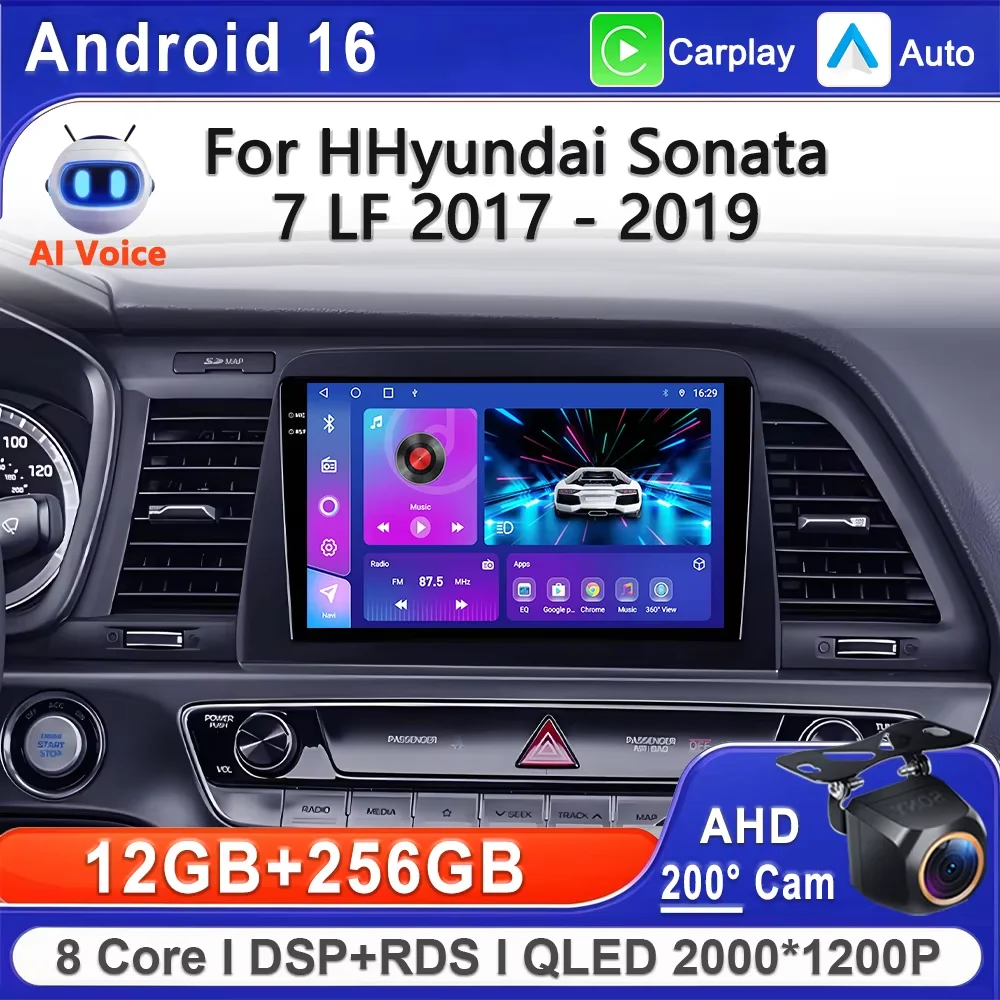 Android 16 2K Incell Screen Multimedia For Hyundai Sonata 7 LF 2017-2019 Stereo Head Unit GPS Navigation High-performance CPU BT