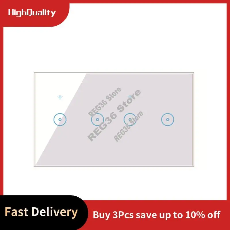 Wifi Smart Wall Light Switch 10A Glass Touch Panel Wireless Interuptor Wireless Remote Control-ABFT
