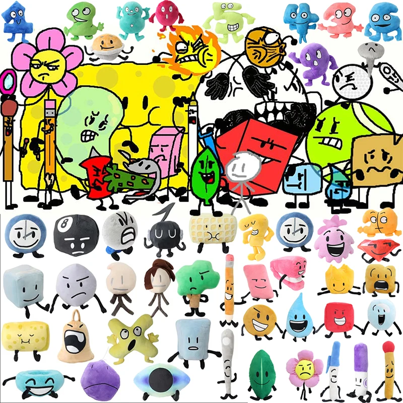 

Battle for Dream Island Plush Toy BFDI Number Leaf Fire Flower Waterdrop Stuffed Doll Plushie Figure Pillows Kids Christmas Gift