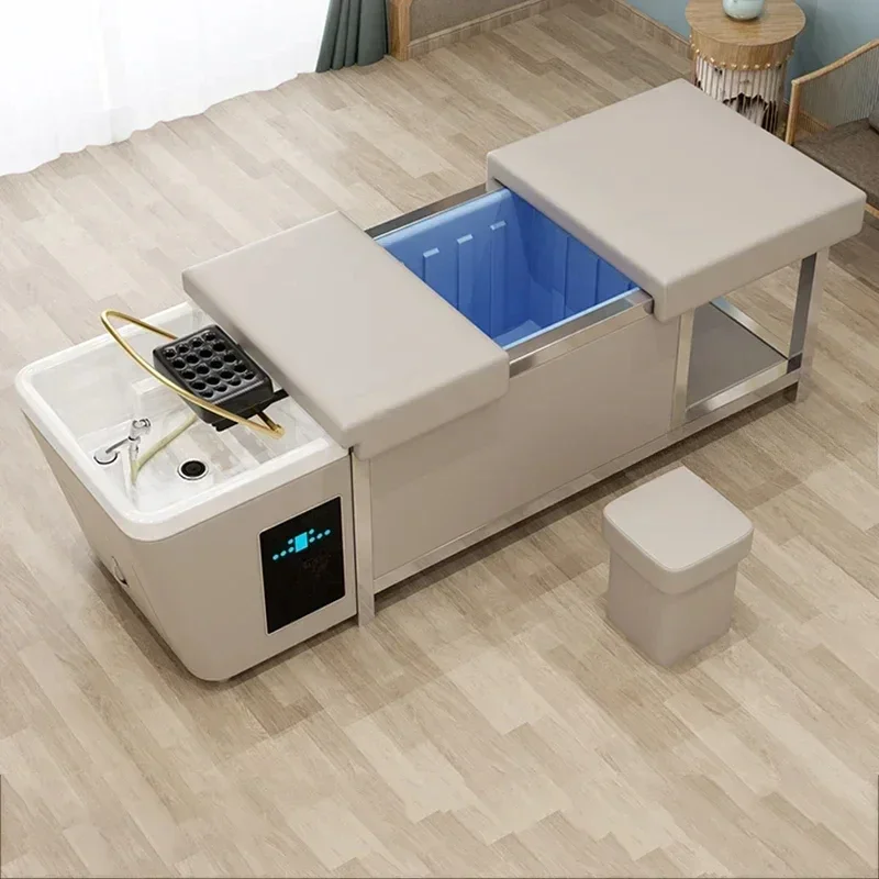 

Water Tank Hair Washing Bed Luxury Fumigation Portable Stylist Head Spa Shampoo Chair Salon Lettino Massaggio Furniture