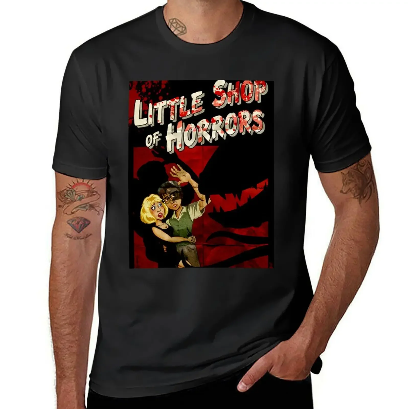 Little Shop of Horrors - pulp style T-Shirt korean fashion tees vintage anime shirt oversized t shirt men