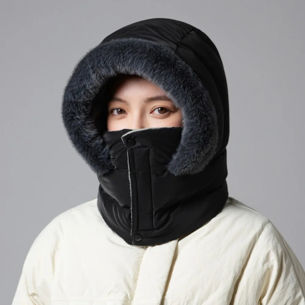 

Keep Warm 3-in-1 Winter Cycling Hat Cold Resistant Head Cover Warm Scarf Face Mask Thickened Neck Protection Lei Feng Hat