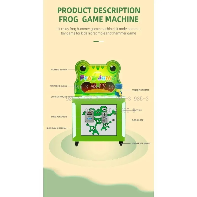 -Crazy Frog Coin Operated Game Machine Hit Hammer Jumping Bean Redemption Game For Kids And Adults