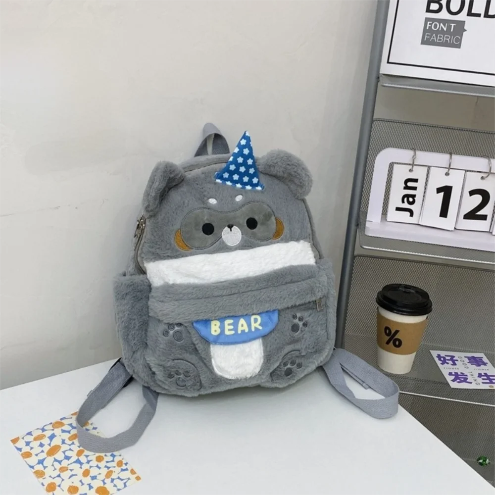Nieuwe hoogwaardige schattige cartoon beer rugzak grote capaciteit pluche kinderen schooltas grappige lichtgewicht kleuterschooltas