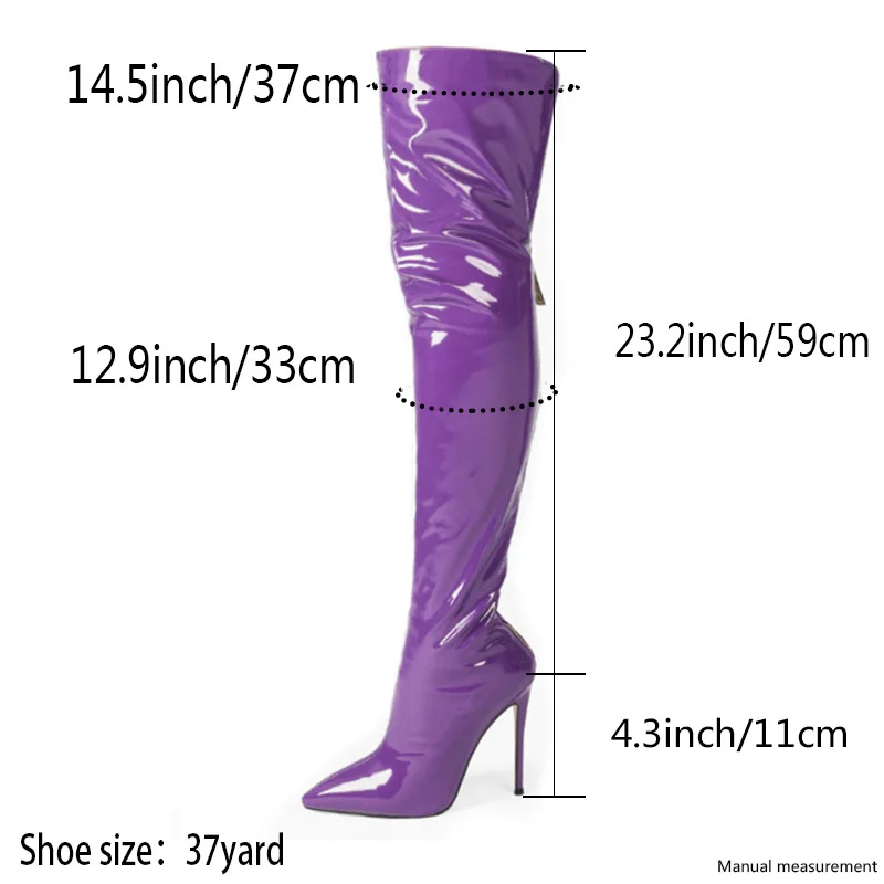 12CM Elastic Thigh Boots Sexy Stiletto High Heels Women Over-the-Knee Boots Pointed Toe Strippers Ladies Shoes Pole Dancing Boot