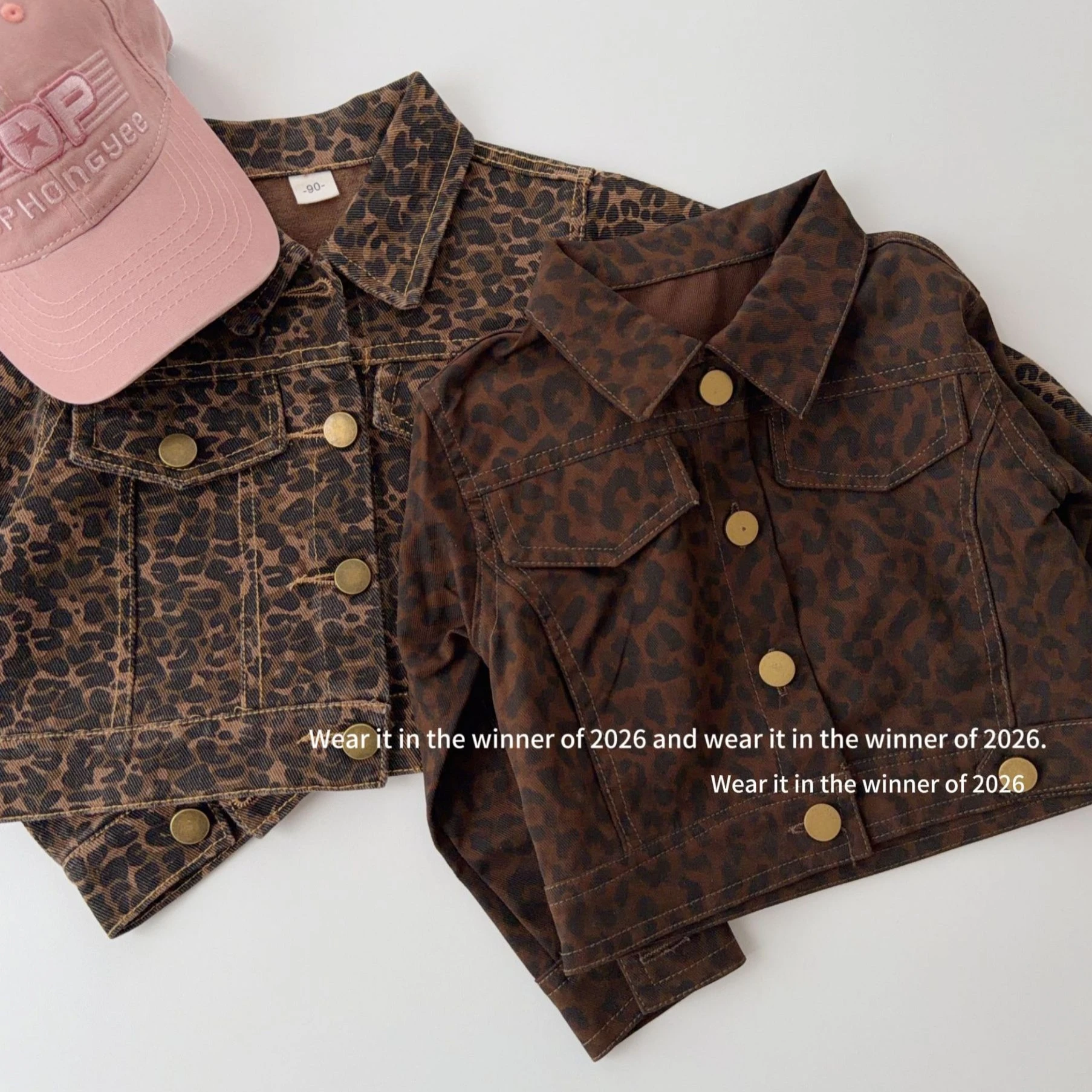 Girls' Coat 2026 Autumn and Winter New Children's Clothing Korean Style Girl Baby Loose Lapel Foreign Style Leopard Print Coat