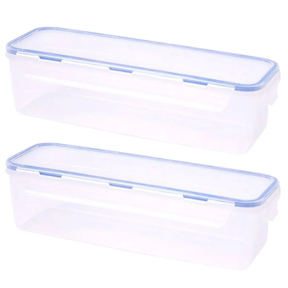 

2Pcs Kitchen Food Storage Box Rectangular Sealed Pasta Noodle Organizer Airtight Freshness Preservation Airtight Spaghetti Box
