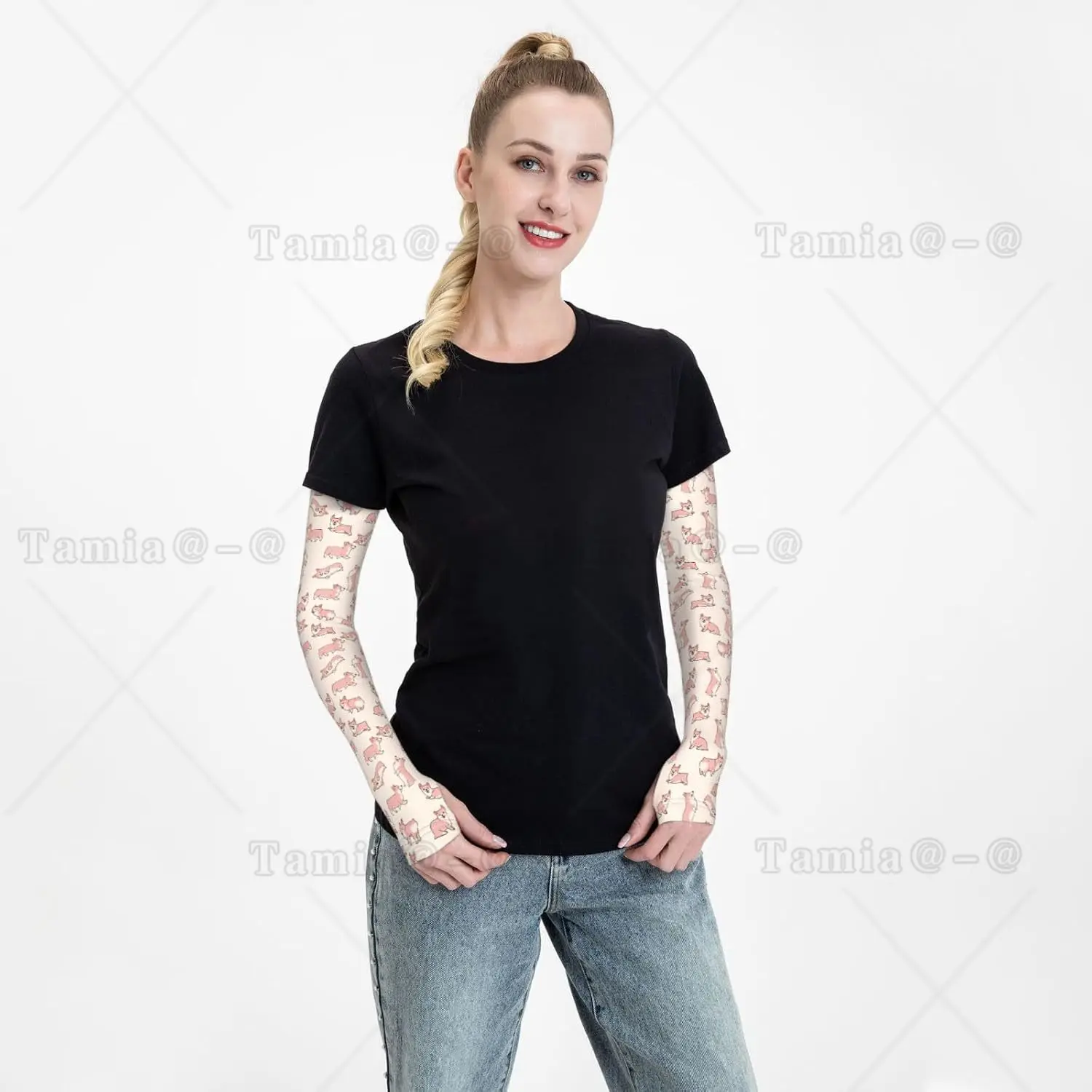 Manicotti rinfrescanti per uomo donna Protezione UV Simpatico cane Corgi Divertenti maniche per tatuaggi per coprire le braccia Compressione da giardinaggio
