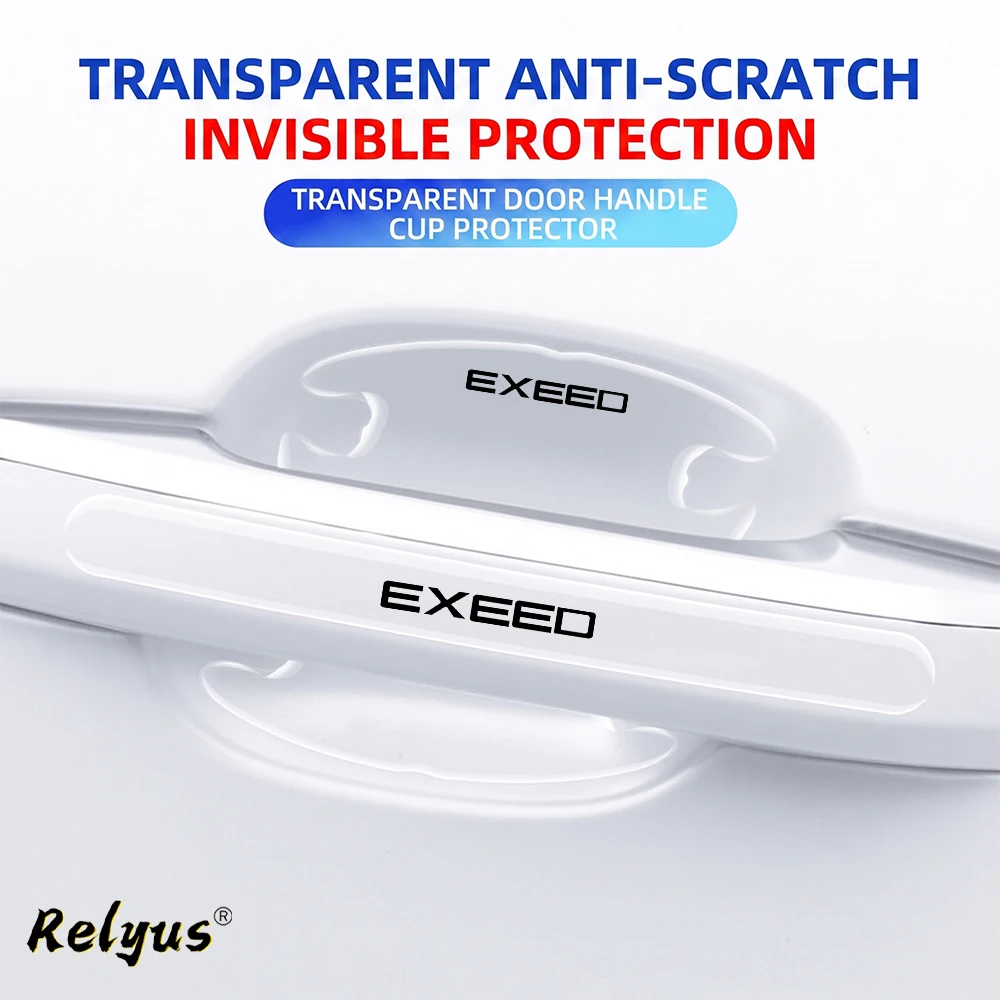 Transparent Car Door Bowl Handle Protect Stickers For Chery Exeed LX TX TXL VX Anti-collision Protection Strip Auto Accessories