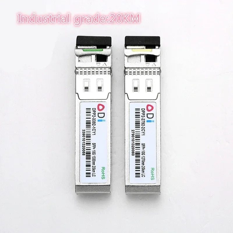 SFP 10G LC 20KM 1270nm/1330nm Módulo óptico SFP de fibra única de grau industrial Transceptor SFP de grau industrial -40-85 Celsius