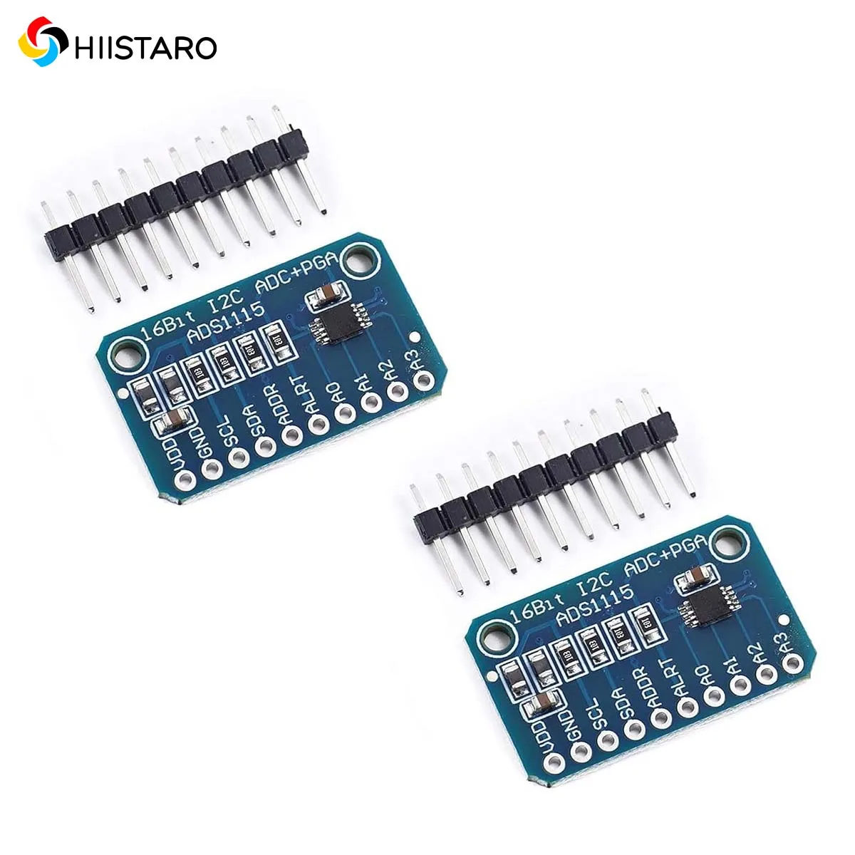 2Pcs ADS1115 16 Bit 4-channel Analog-To-Digital Converter Precision Development Board Module Amplifier Board ADC I2C IIC