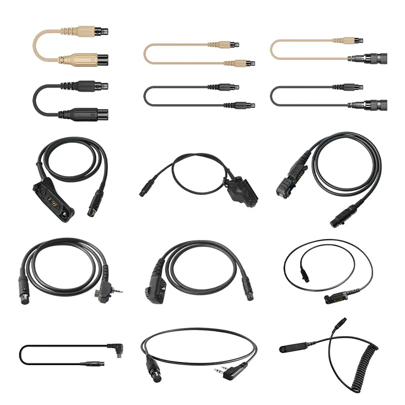 PTT Accessories With V20 V60 Upper And Lower Wires, PTT Cable Options, DUAL Walkie Talkie, KN6 Connection Data Conversion Cable