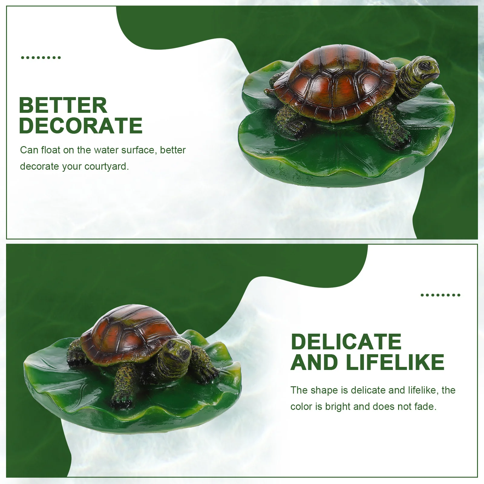 1 st Drijvende Schildpad Decoratie Hars Schildpad Standbeeld Voor Vijver Zwembad Fontein Aquarium Ornament Outdoor Water Tuin Decor