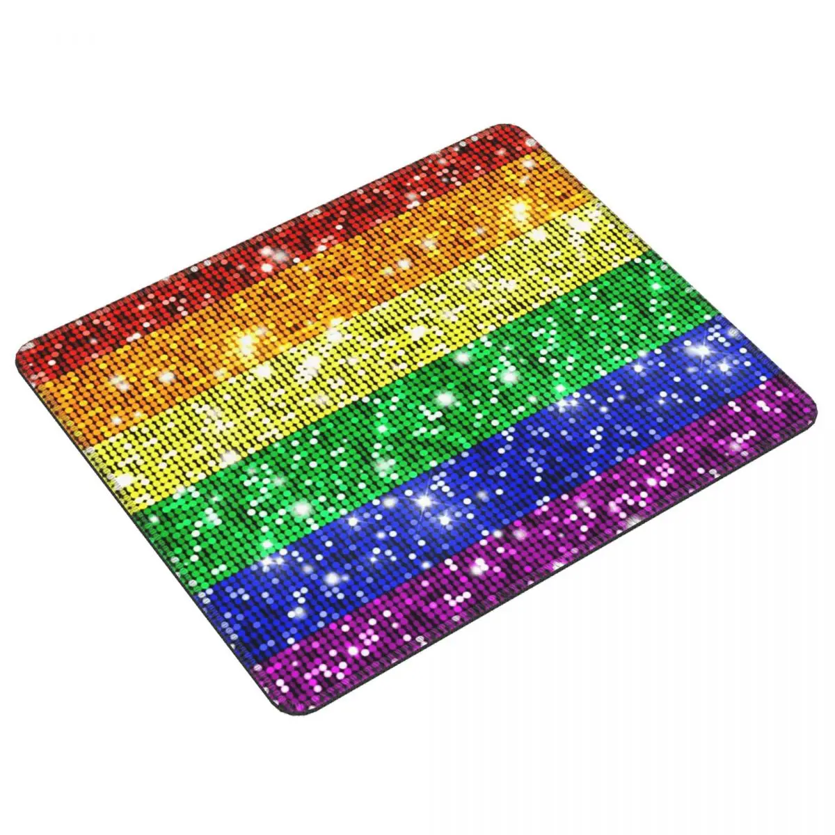 

Faux Glitter Rainbow Pride Flag LGBT Gay Lesbian Mouse Pad Computer Keyboard Mouse Mat Gaming Laptop Desk Mat Office Table Mats