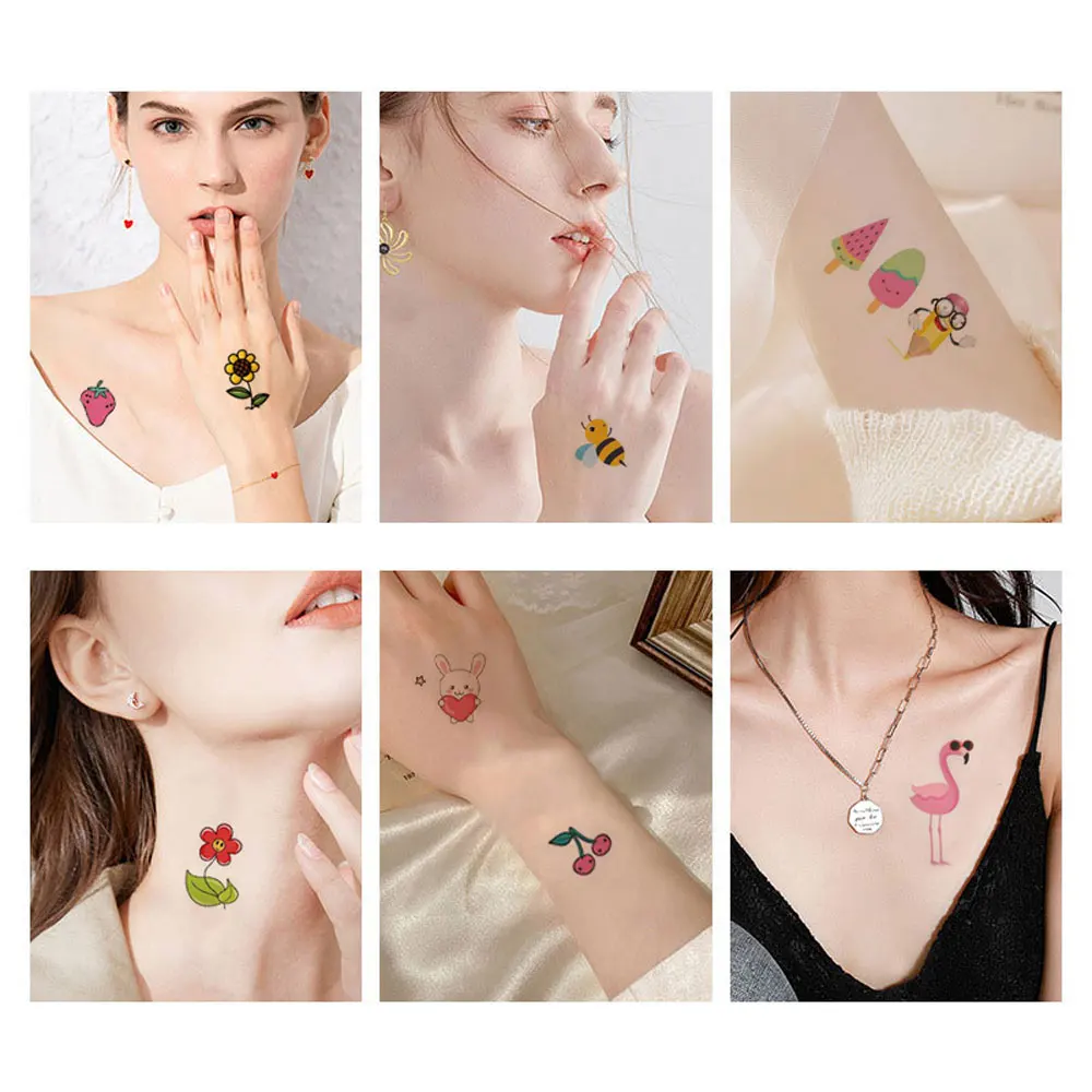 30 قطعة ملصقات وشم صغيرة لطيفة لأصابع اليد المتاح الكرتون ستار الشمس نمط الوشم المؤقت للوشم اليد