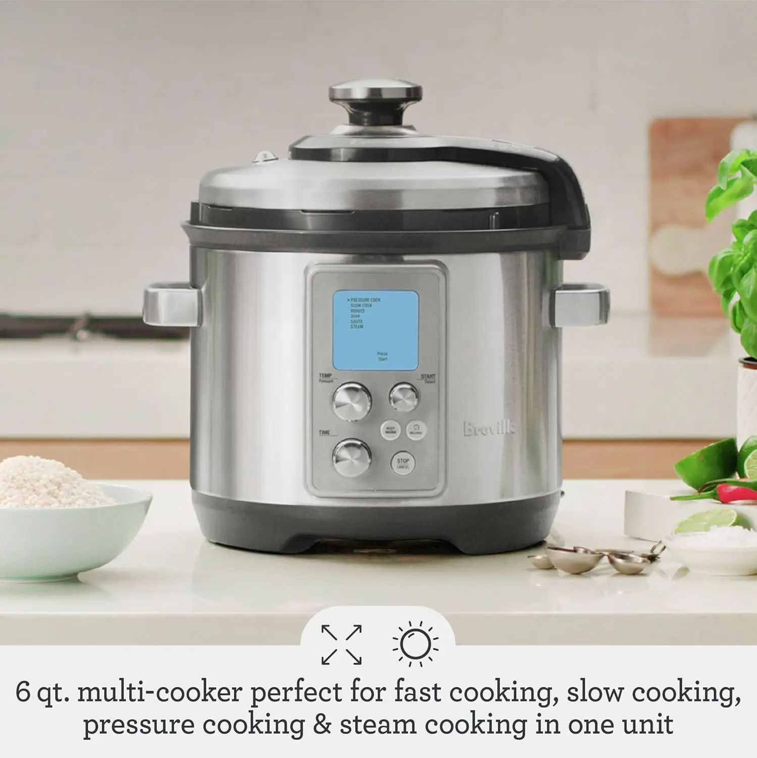 the Fast Slow Pro™ Pressure Cooker, BPR700BSS, Brushed Stainless Steel