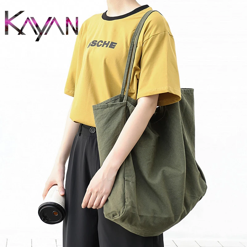 

Korean Vintage Casual large-capacity Canvas Women bag Retro old handbag simple Literary shoulder Shopping bag