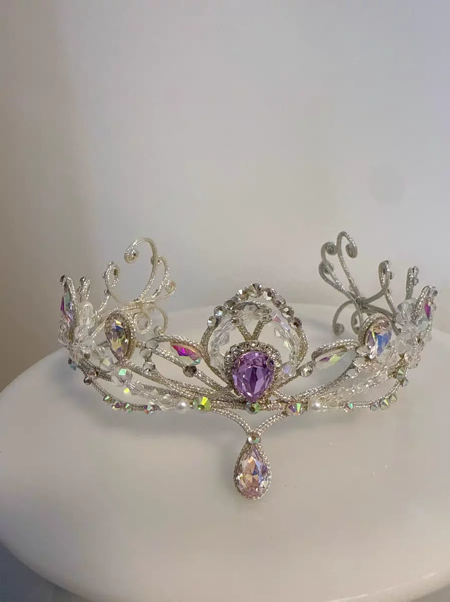

Ballet Headdress Purple Lilac Crown for Children and Adults, Dawn Goddess Silver Fairy Sleeping Beauty Universal Crown.
