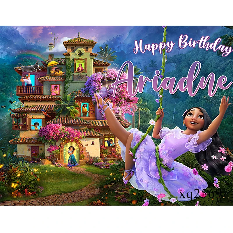 Encanto Mirabel Photography Backdrops Magic Girls Happy Birthday Party Decoration Vinyl Children Photo Studio Props Backgrounds