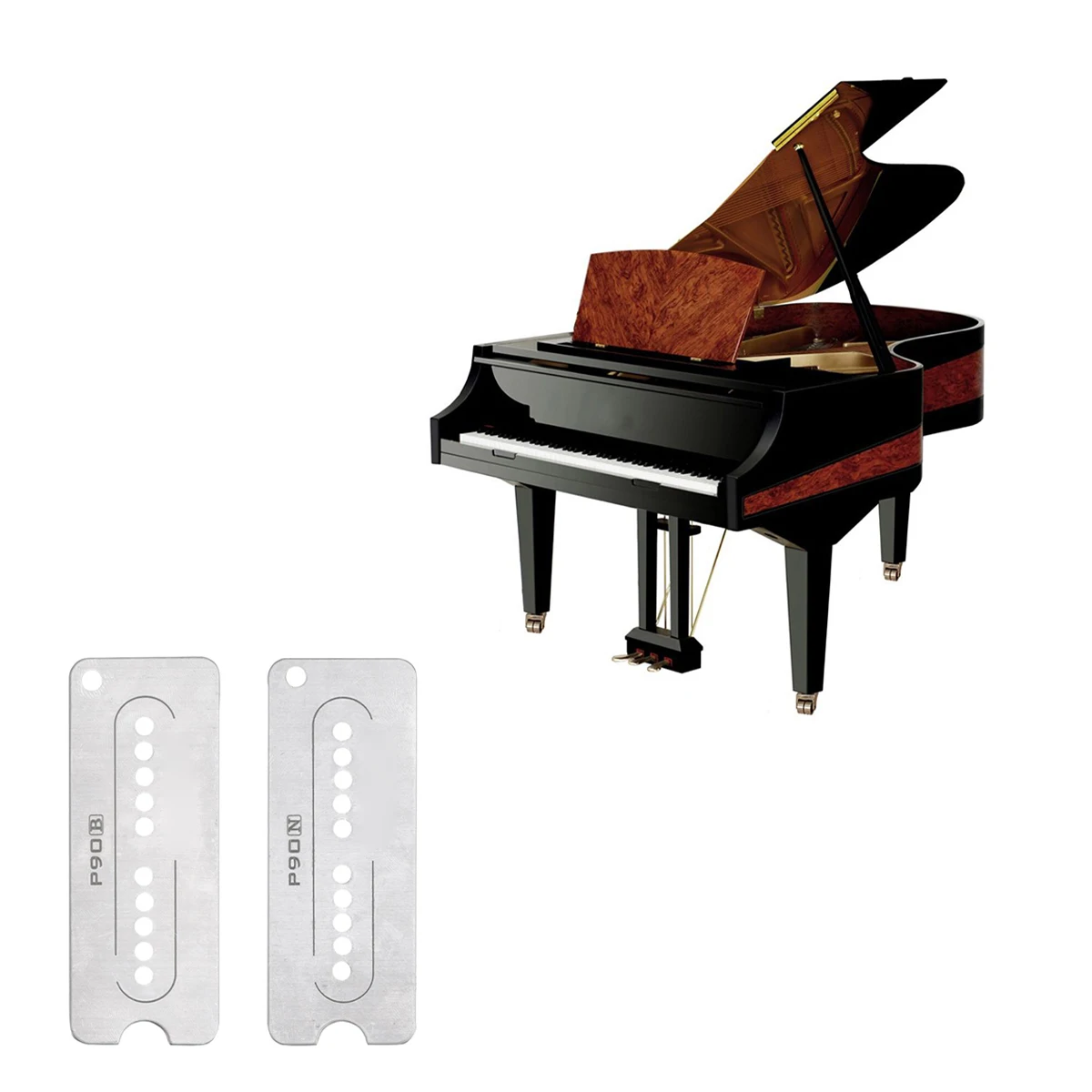 

2 PCS Guitar Neck Bridge Pickup Base Plate Cupronickel Soap Bar Style Guitar Baseplate 50mm 52mm Pole Spacing