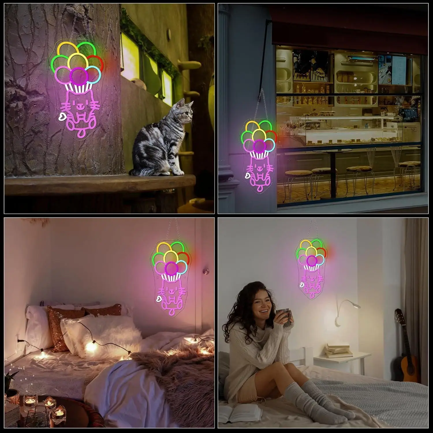 مصباح نيون LED على شكل كرة USB قابل للتعديل - usage example