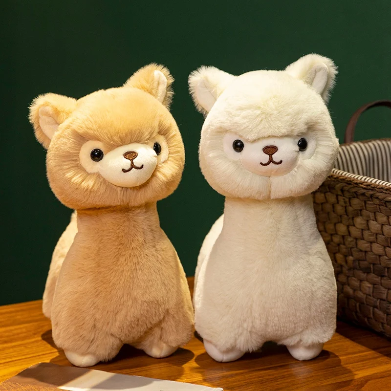 23/30CM Furry Alpaca Plush Toy Soft Stuffed Animal Doll Cute Cartoon Alpaca Accompany Toys For Birthday Xmas Gifts