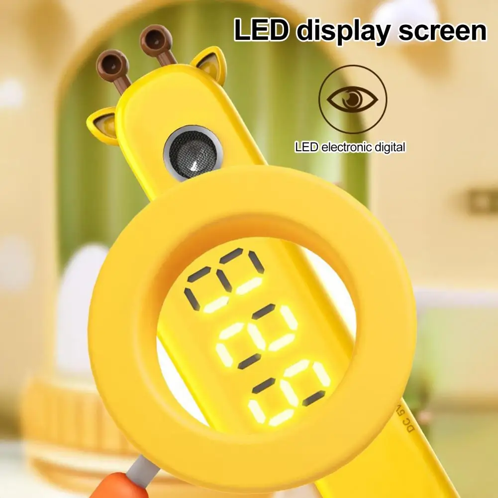 Smart Cartoon Giraffe Height Stadiometer, Portable Accurate Cordless Digital Height Measuring Device for Kids Adults