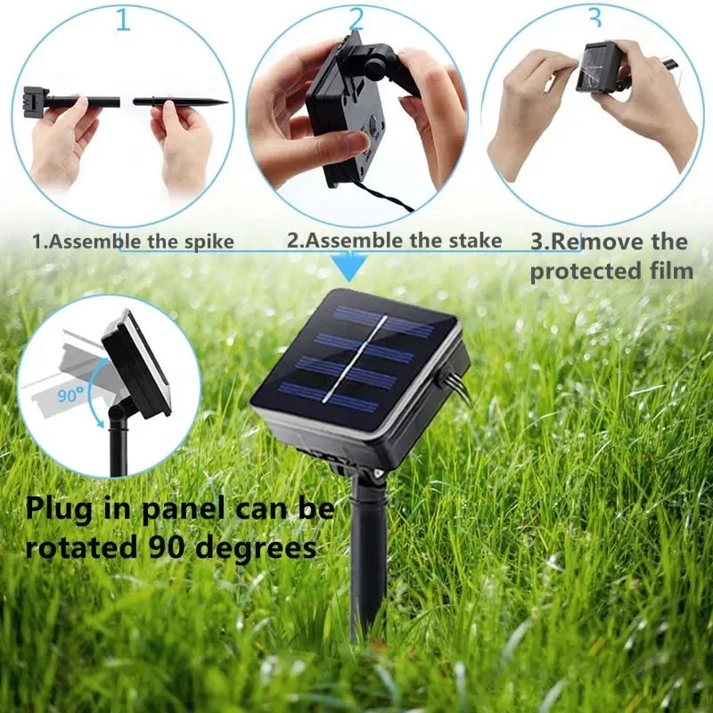 Luz solar led ao ar livre chuva de meteoros chuva luzes da corda à prova dwaterproof água decoração do jardim ano novo rua guirlanda decoração natal