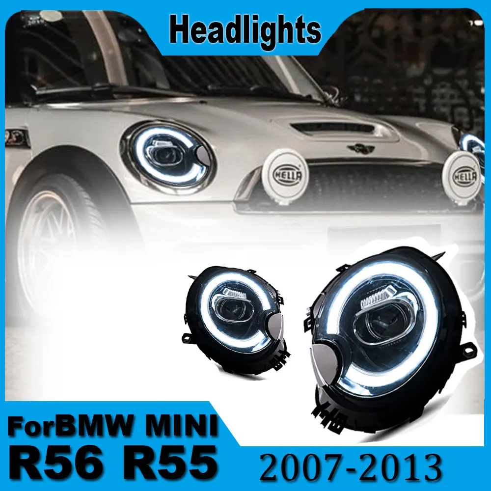 

2pc Car Headlight For BMW Mini Coopers R55 R56 R57 R58 2007-2013 LED Front DRL Turn Signal Light Headlamp Assembly Plug And Play