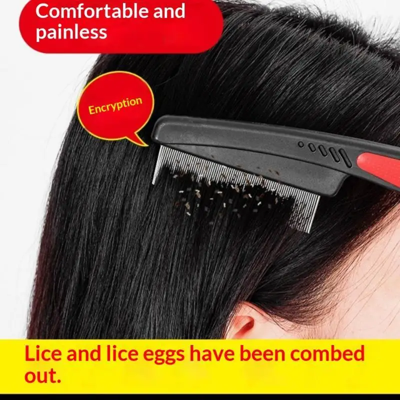 1Pcs Lice Nit Removal Hair Comb Head Lice Comb Stainless Steel Fine Tooth Comb LiceComb Professional Head Lice Hair Brush