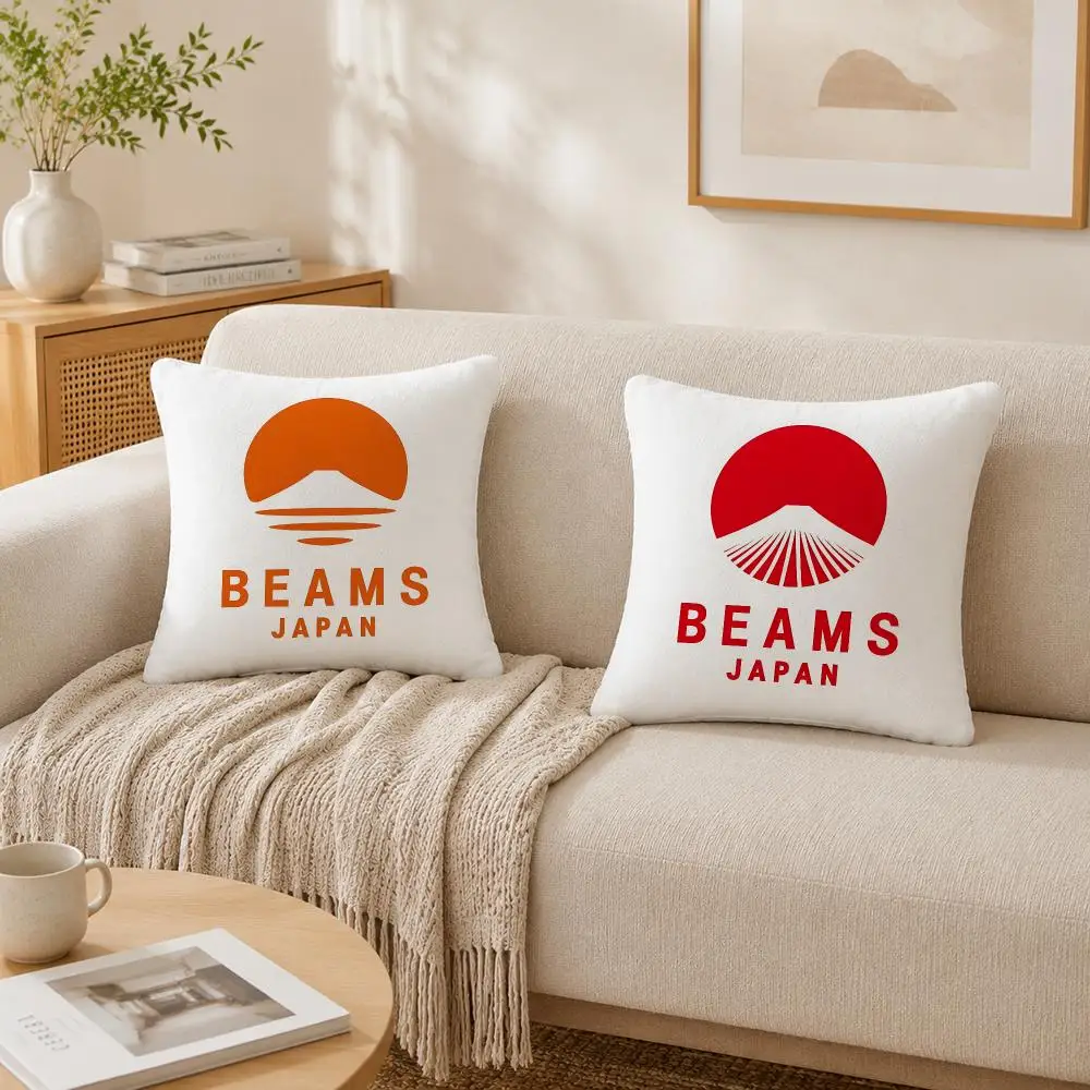 Fashion B-BEAMS Logo Cushion Cover Plush Decorative Pillow Case With Hidden Zipper Fashion Room Decor For Home