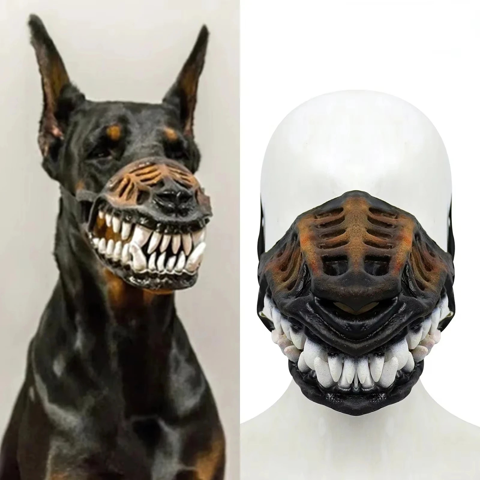 Dog Mouth Mask Padded Latex Rubber Muzzles Dog Muzzle Halloween Movie & Tv Headdress Latex Props Animal Weird Masks