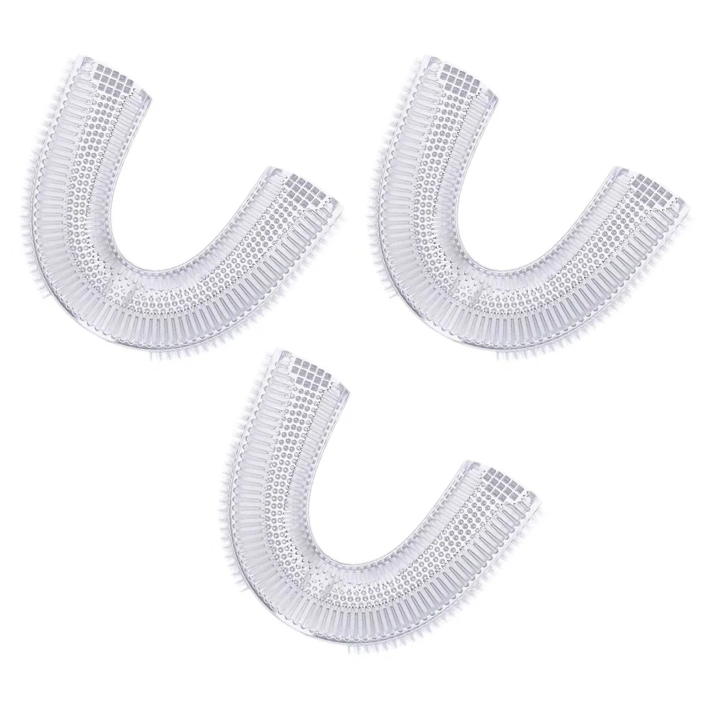 

3pcs Electric Toothbrush Heads Food Grade U Shape Toothbrush Replacement Heads Silicone Baby Brush U Shape Replacement