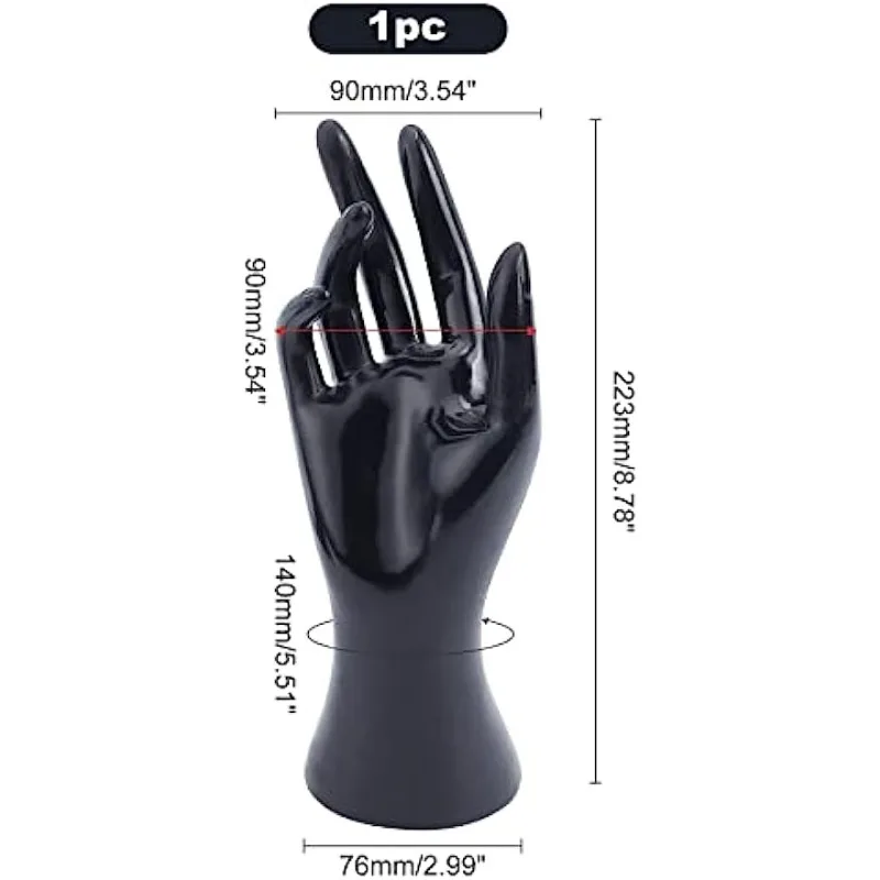 Ring Bracelet Display Stands, Jewelry Display Holder Resin Glove Display Rack Black Mannequin Hands Smooth Female Hand Model