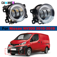 2 Pcs 30W LED Lens Fog Light Angel Eye Daylight Assembly For Nissan NV200 2010-2019 Adjustable Car Right + Left Fog Lamp DRL H11