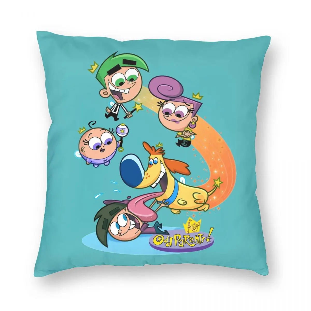 غطاء وسادة مربع من The Fairly OddParents غطاء وسادة رمي وسادة لغرفة المعيشة في الأريكة المنزلية #1