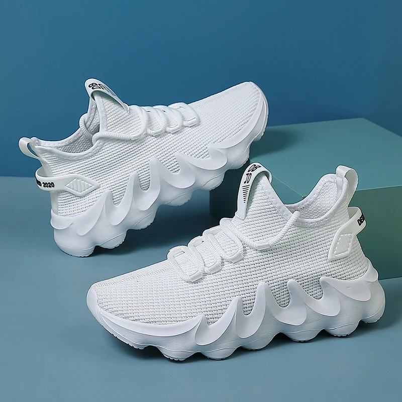 Sepatu berjalan sol lembut pria, sneaker kasual Tenis Masculino