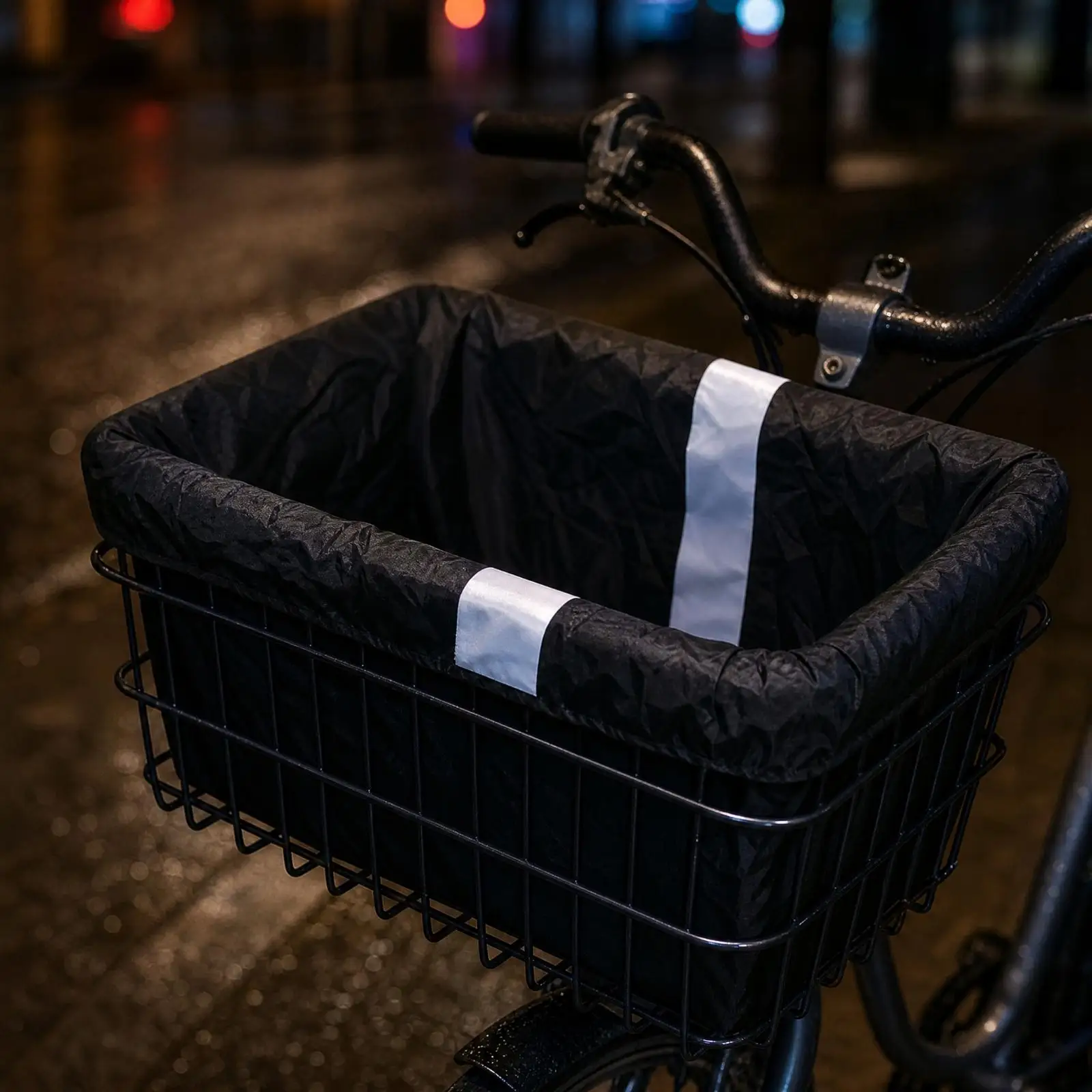Bike Basket Cover Rainproof Oxford Cloth Universal Fit with Elastic Edge for Grocery Shopping