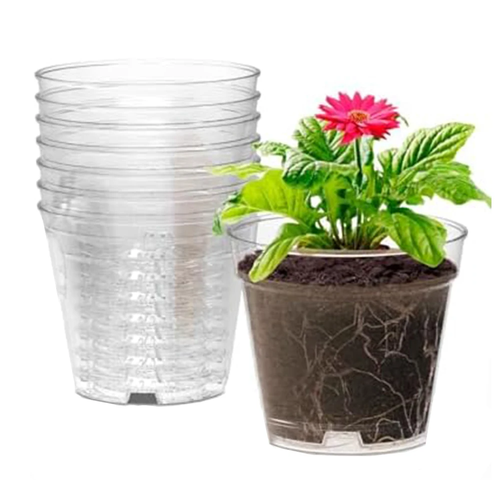 4-Inch Plant Pots Easy Removal Design Reusable Plastic Pots Soft Nursery Pots Reusable Plastic Plant Pots Plant 8 Pieces
