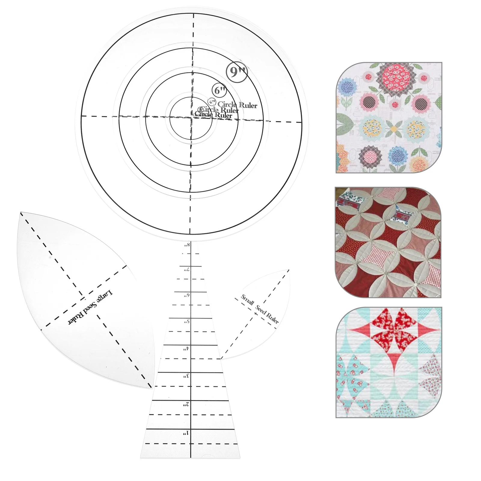 

1Set Quilting Template Acrylic Rulers Transparent Sewing Aids DIY Craft Patterns Perfect Embroidery Gift for Mother Friends