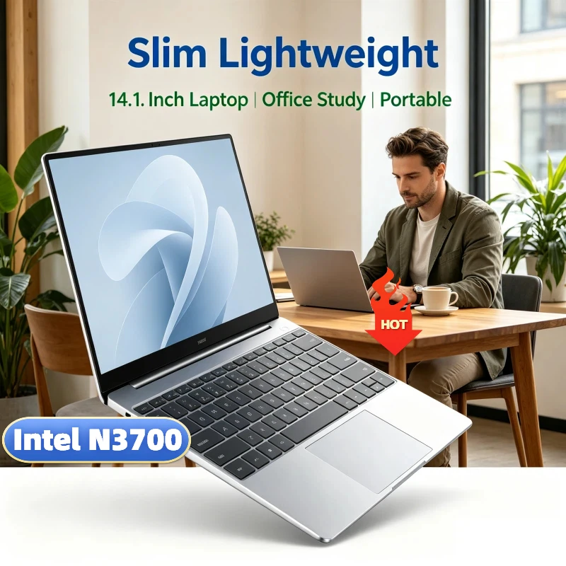 

Practical Office Study Computer Ultra Slim 14.1 Laptop Intel N3700 16GB RAM 2TB SSD 1920*1080 Display Windows 11 Pro