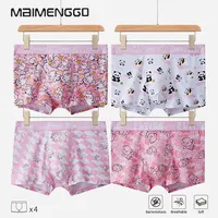 MAIMENG Men's underwear Cartoon Panda Pattern boxer shorts men's underwear Pink men's cartoon print sexy cute breathable