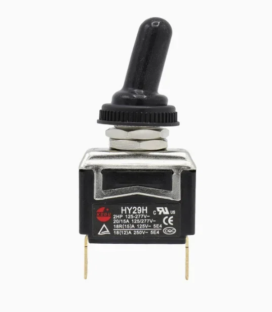 HY29H Single-Pole Single-Throw Toggle Switch ON-OFF Two-Pin with Protective Sleeve for Electronics Market